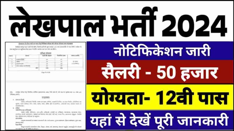 UP Lekhpal Bharti Notification 2024